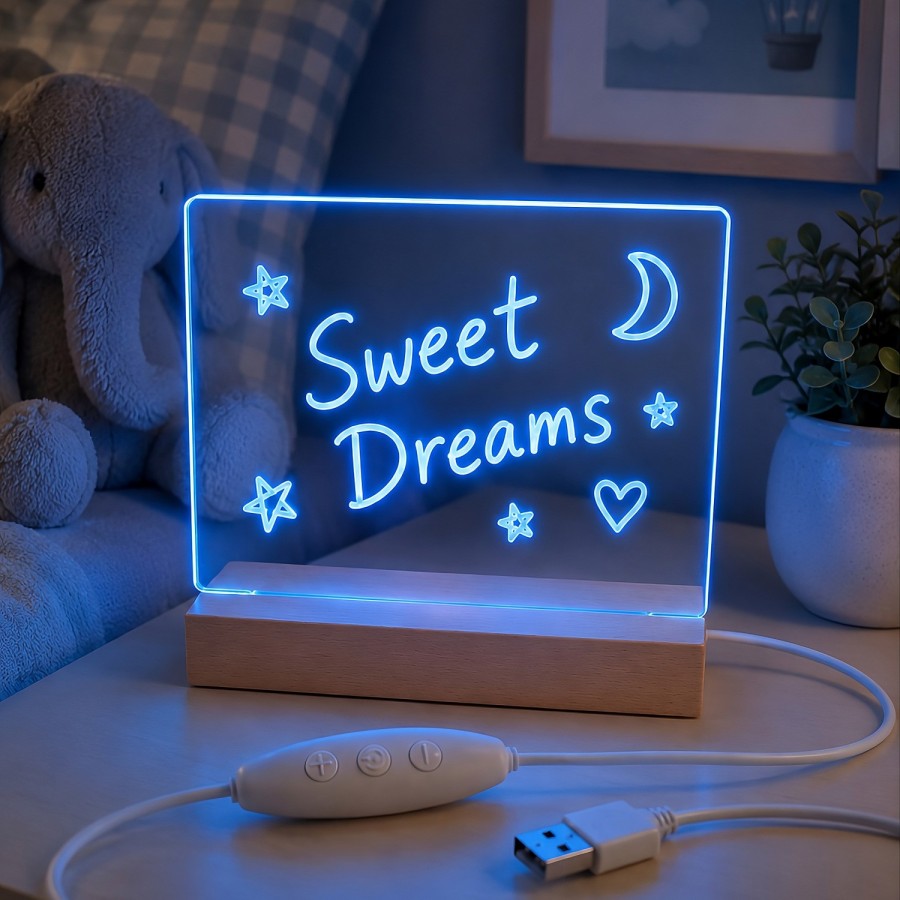 LAMPE DE CHEVET LED ACRYLIQUE AVEC MARQUEUR FOREVER LIGHT FNL-18