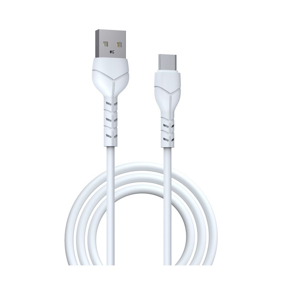 CÂBLE DE CHARGE & DATA USB VERS USB-C DEVIA KINTONE EC145 (1M, 2.1A) - BLANC