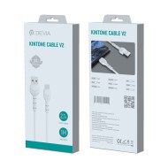 CÂBLE DE CHARGE & DATA USB VERS USB-C DEVIA KINTONE EC145 (1M, 2.1A) - BLANC