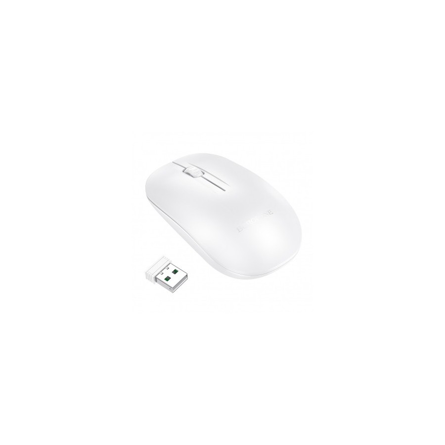 SOURIS SANS FIL BOROFONE BG14 PLANET (BT / 2.4G, 1000 DPI) - BLANC