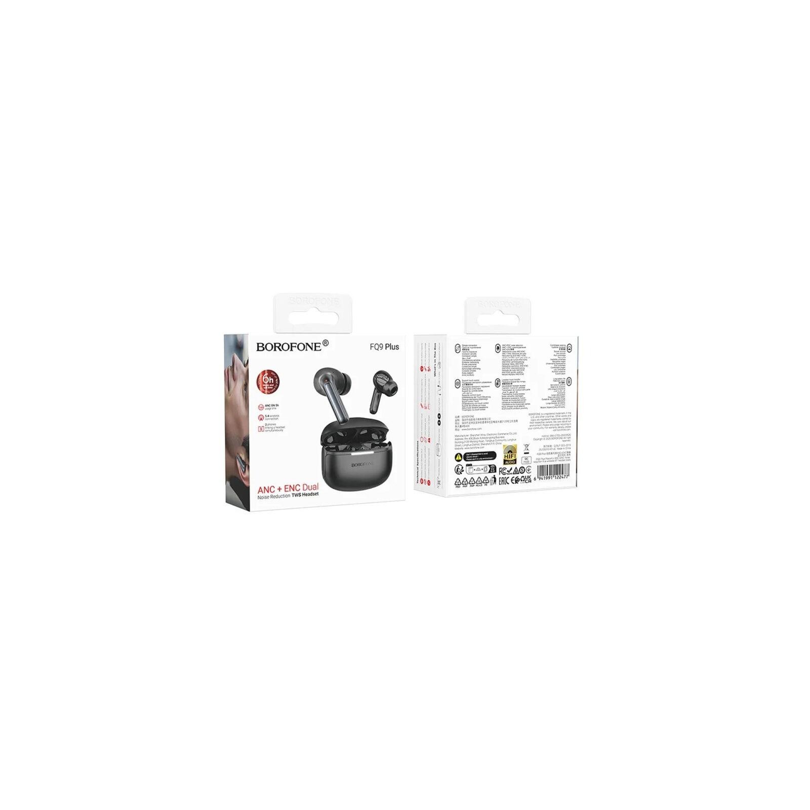 ÉCOUTEURS BLUETOOTH TWS ANC BOROFONE FQ9 PLUS PEACEFUL - NOIR