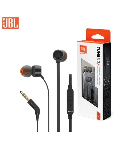 ÉCOUTEURS FILAIRES AVEC TÉLÉCOMMANDE ET MICRO - JBL TUNE 110 - JACK 3.5 MM - NOIR