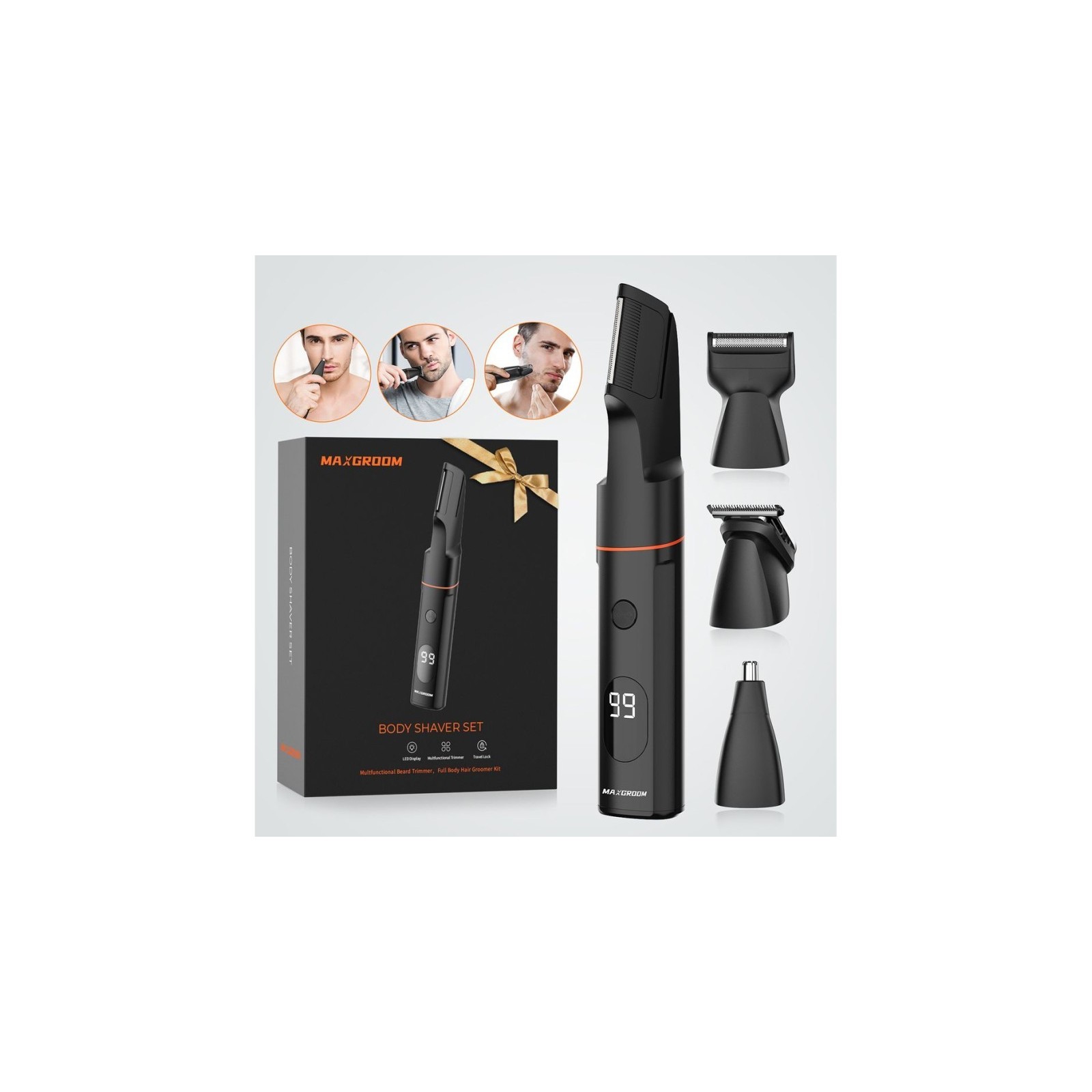 TONDEUSE TÊTES INTERCHANGEABLES MAXGROOM LK-881 MULTIFONCTIONS NOIR