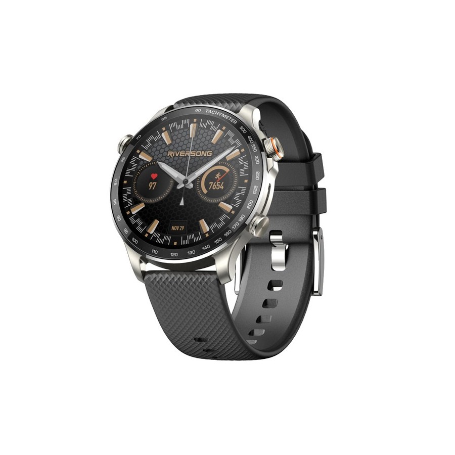 MONTRÉ CONNECTÉE GPS & CARDIO – RIVERSONG MOTIVE 10GT – NOIR