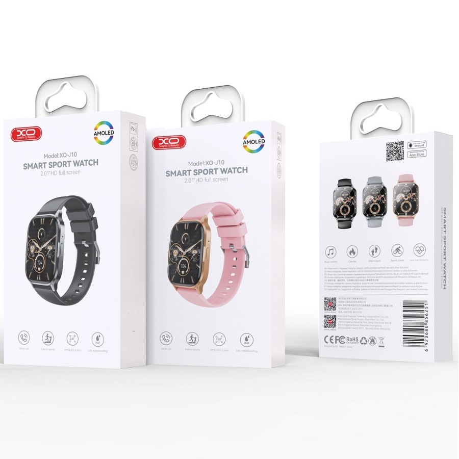 MONTRE CONNECTEE XO J10 AMOLED SMARTWATCH NOIR