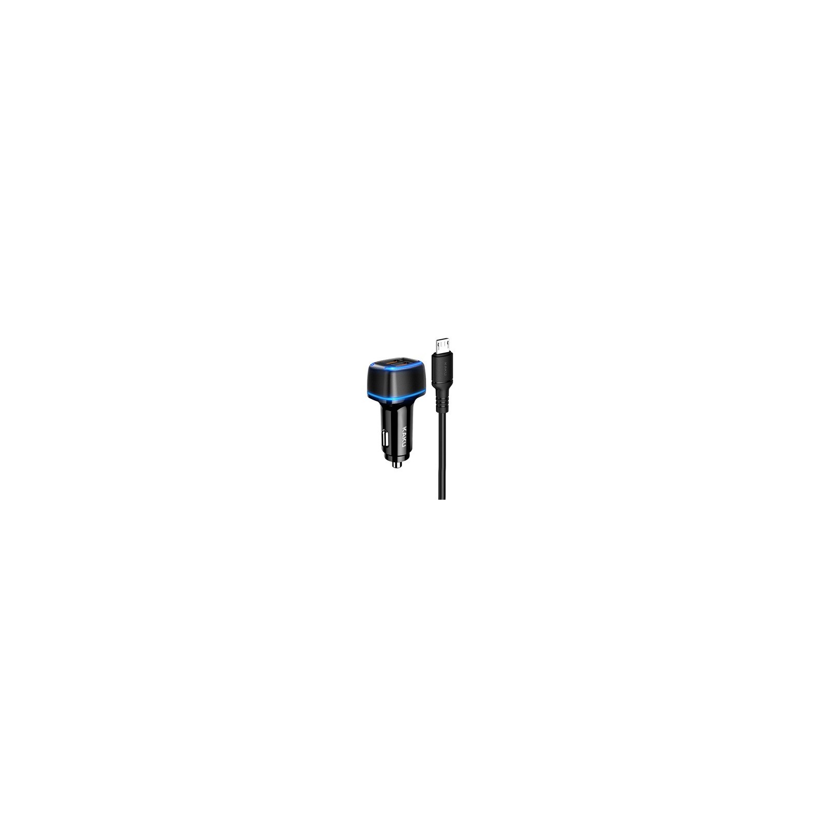 CHARGEUR ALLUME-CIGARE USB 2.8A AVEC CÂBLE MICRO-USB – KAKU KSC-528 SHENGYU – NOIR