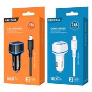 CHARGEUR ALLUME-CIGARE USB 2.8A AVEC CÂBLE MICRO-USB – KAKU KSC-528 SHENGYU – NOIR