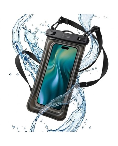 ÉTUI ÉTANCHE FLOTTANT IPX8 POUR SMARTPHONE JUSQU'À 7,5 POUCES – ETTERI – NOIR