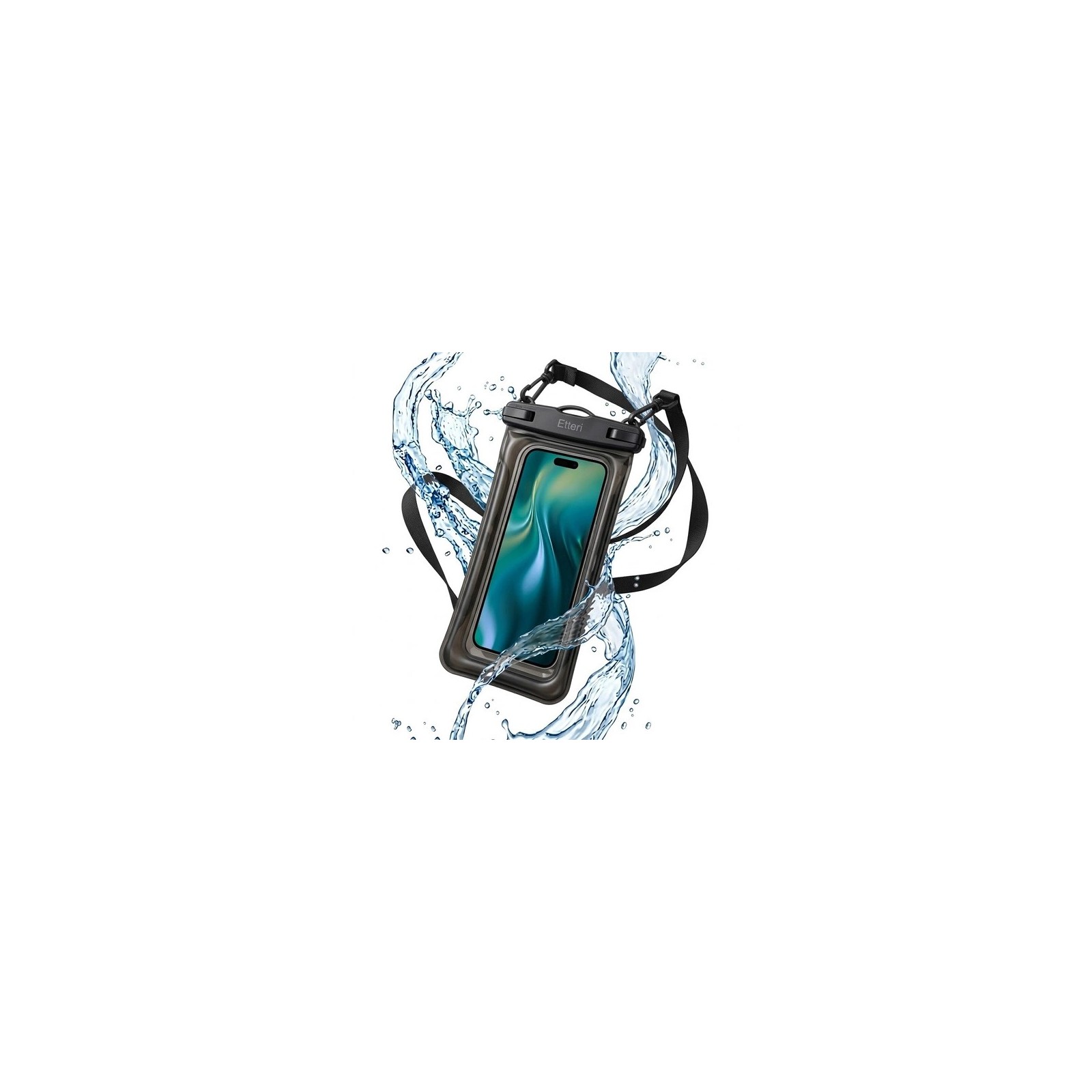 ÉTUI ÉTANCHE FLOTTANT IPX8 POUR SMARTPHONE JUSQU'À 7,5 POUCES – ETTERI – NOIR