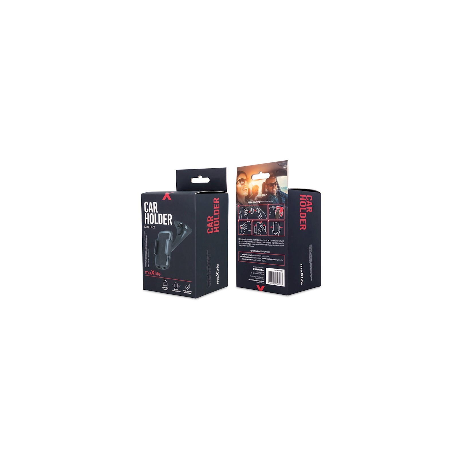 SUPPORT SMARTPHONE POUR VOITURE – MAXLIFE MXCH-01 – NOIR