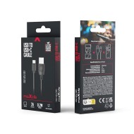 CÂBLE USB VERS USB-C – MAXLIFE – 0,2 M – 2A – NOIR