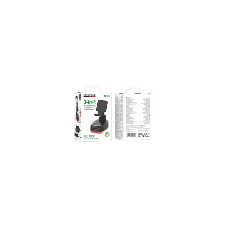 ENCEINTE BLUETOOTH PORTABLE 3 EN 1 – BOROFONE – BR200 MAREA – NOIR