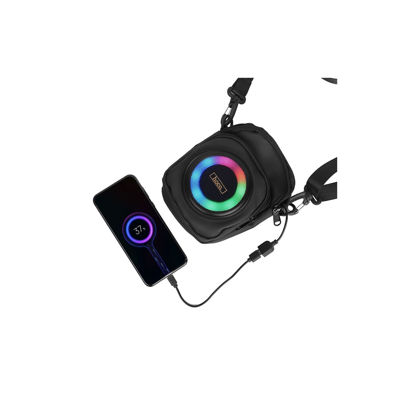 ENCEINTE PORTABLE BLUETOOTH HOCO HC41 - 8W - 1.5L - DESIGN BANDOULIÈRE - NOIR
