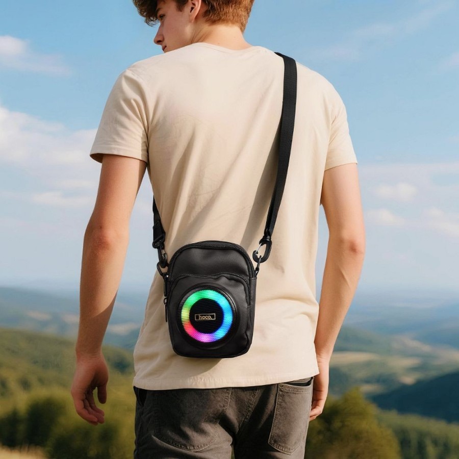 ENCEINTE PORTABLE BLUETOOTH HOCO HC41 - 8W - 1.5L - DESIGN BANDOULIÈRE - NOIR