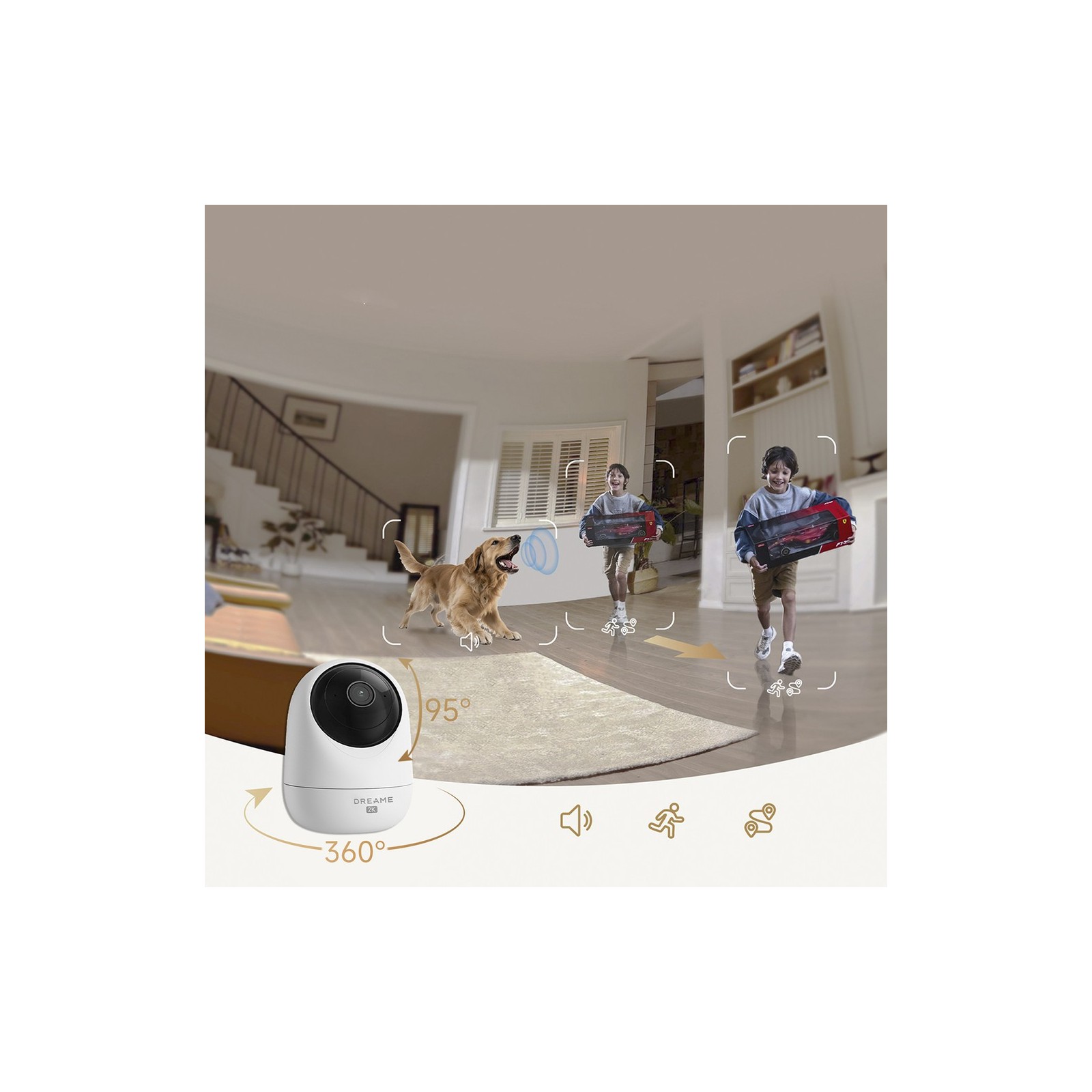 Caméra de surveillance intérieure Dreame Navo Care 1 InCam - 360° 2K/4MP - Blanc