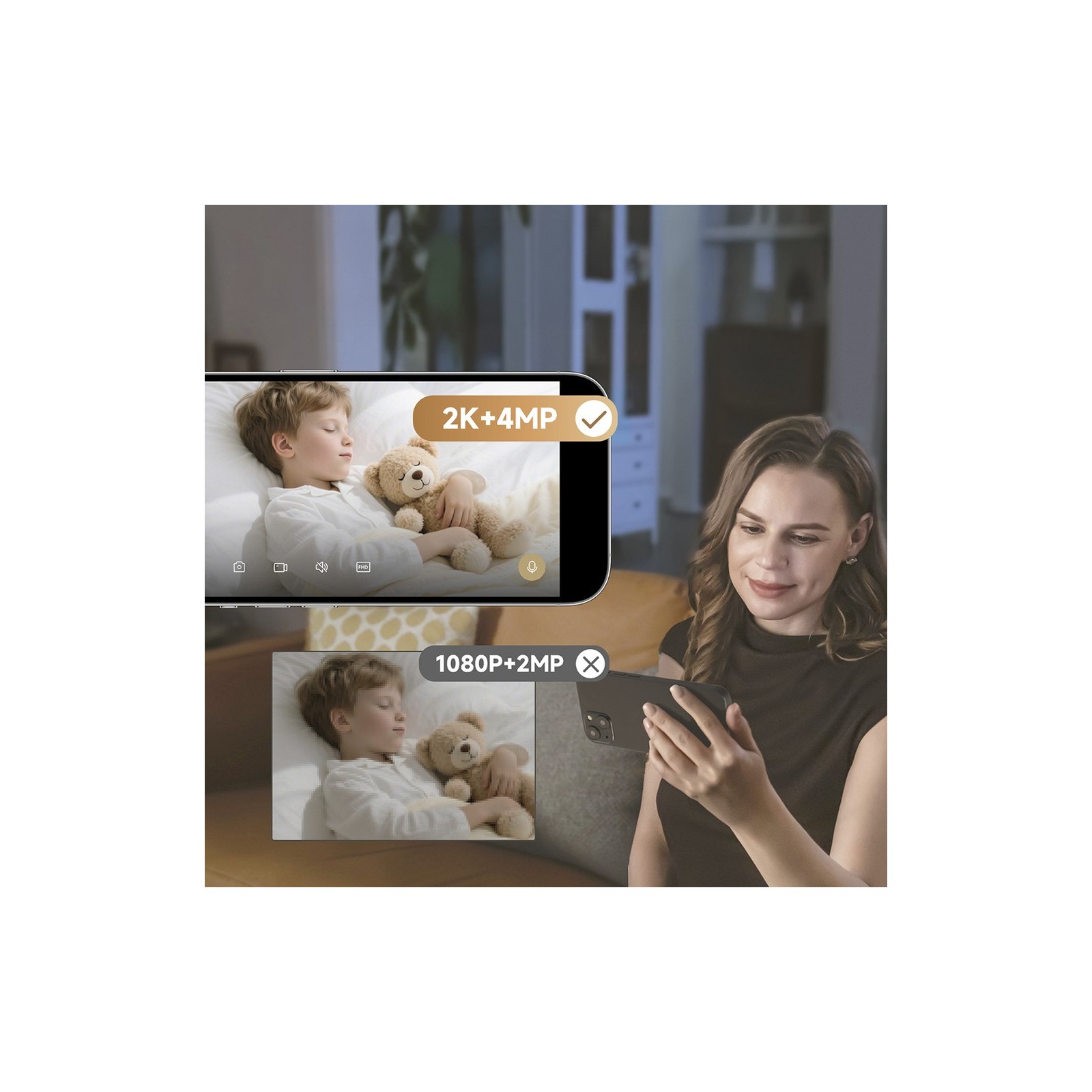Caméra de surveillance intérieure Dreame Navo Care 1 InCam - 360° 2K/4MP - Blanc
