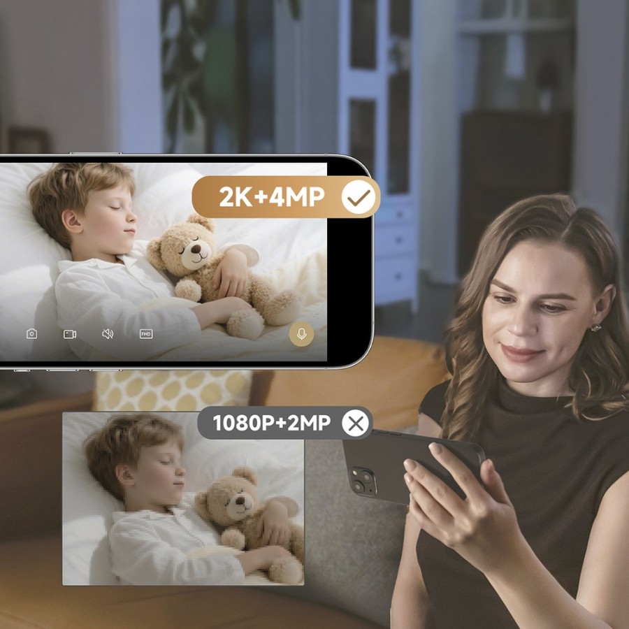 Caméra de surveillance intérieure Dreame Navo Care 1 InCam - 360° 2K/4MP - Blanc