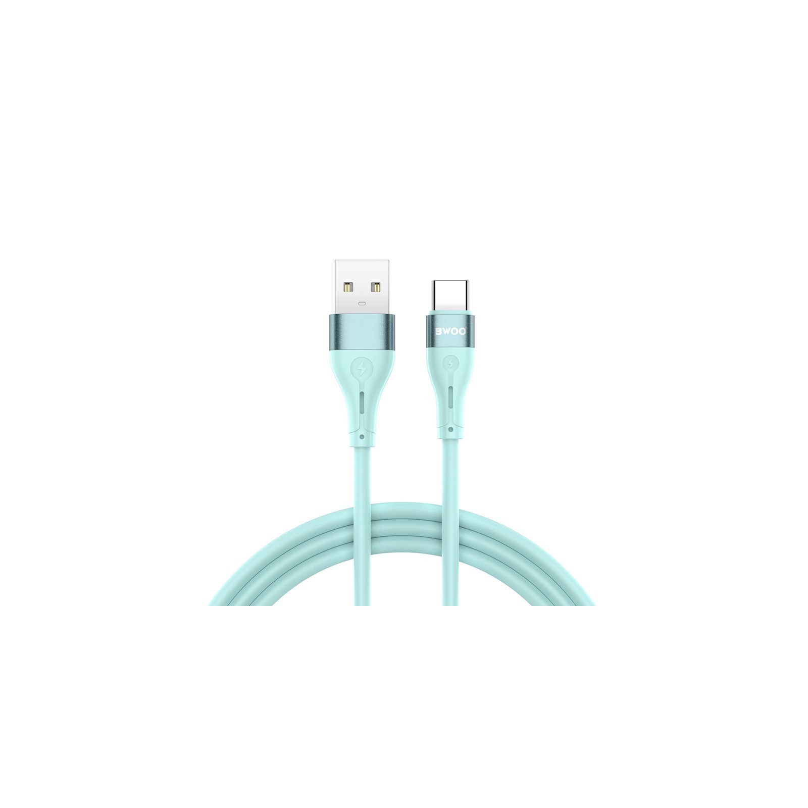 CÂBLE USB VERS USB-C – BWOO – X280C – 1 M – 3A – VERT SILICONE