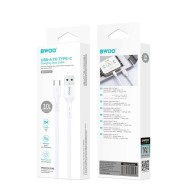 CÂBLE USB VERS USB-C – BWOO – BO-X172C – 1 M – 3A – BLANC
