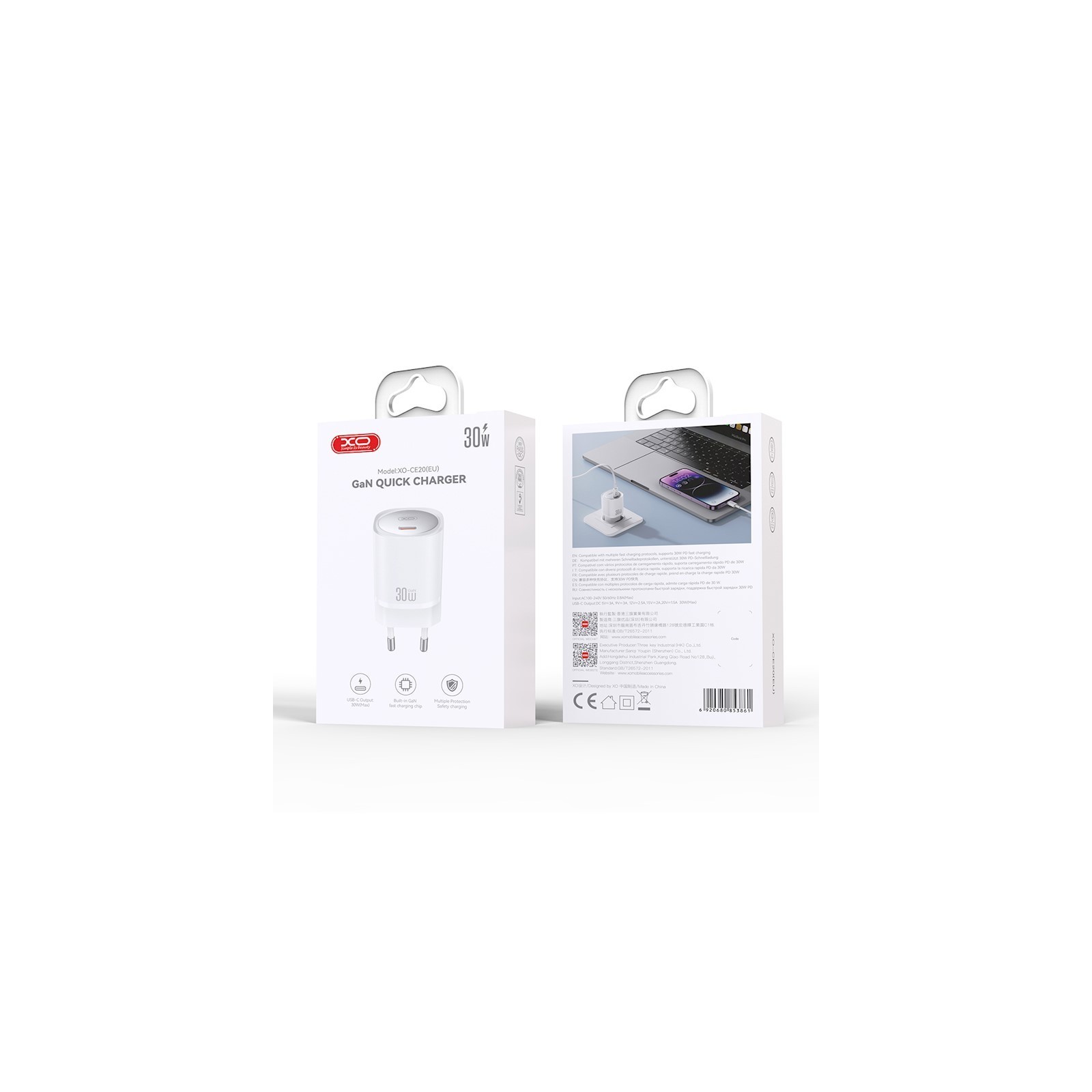 CHARGEUR SECTEUR MURAL – XO – CE20 – 30W – BLANC