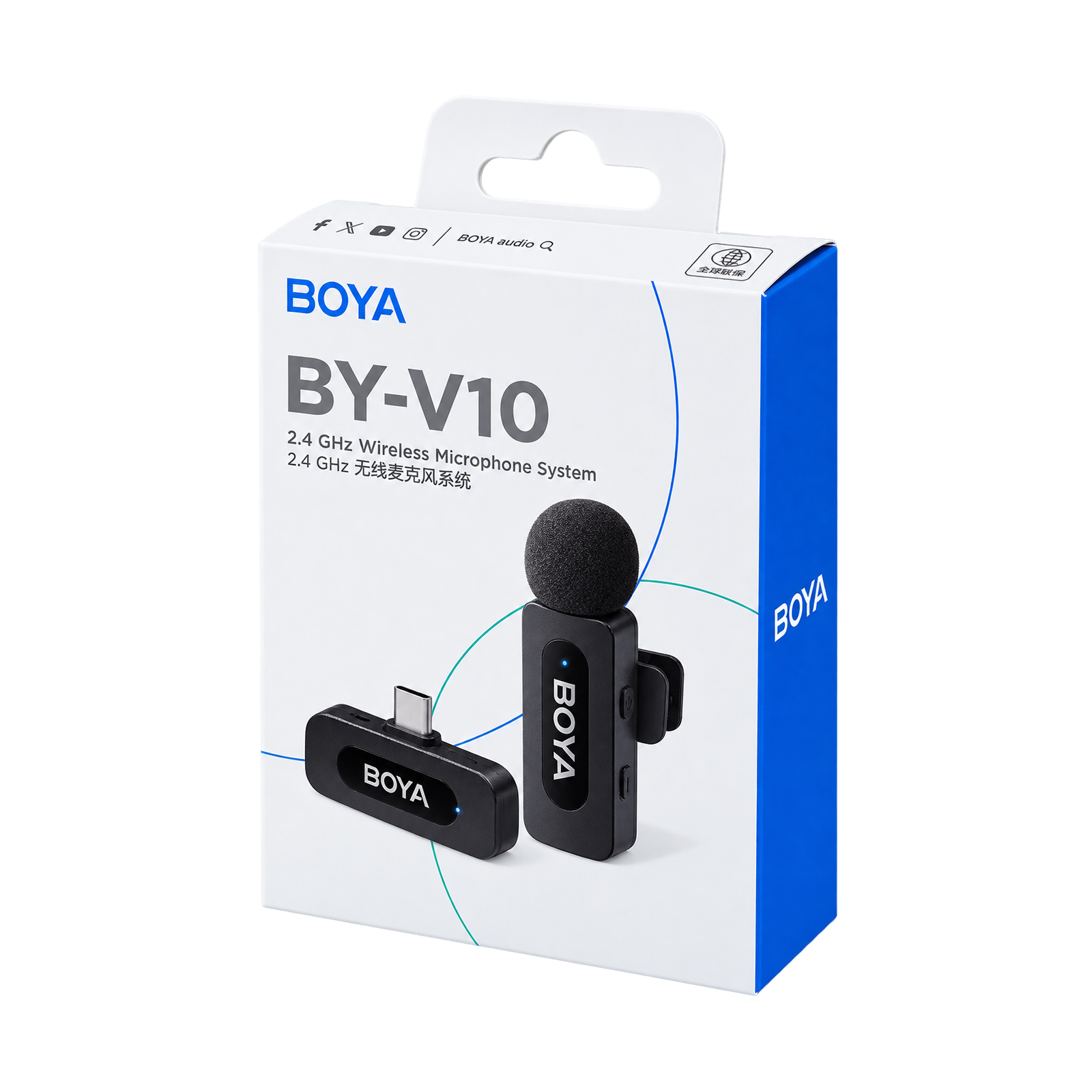 MICROPHONE SANS FIL BOYA BY-V10 V2.0 - 1 EMETTEUR + 1 RECEPTEUR USB-C