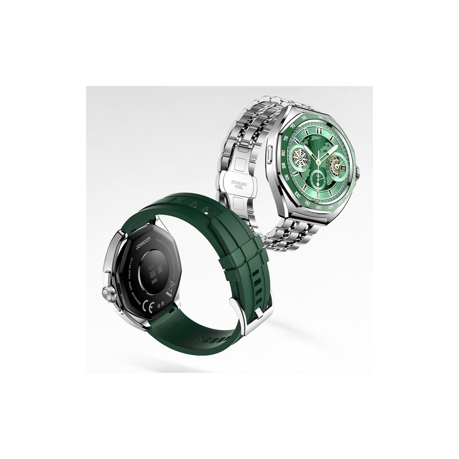 Montré connecté inspirée de la haute horlogerie - Joyroom Venture Series JR-FV2 Pro AMOLED 1.43" 5 ATM - Argent