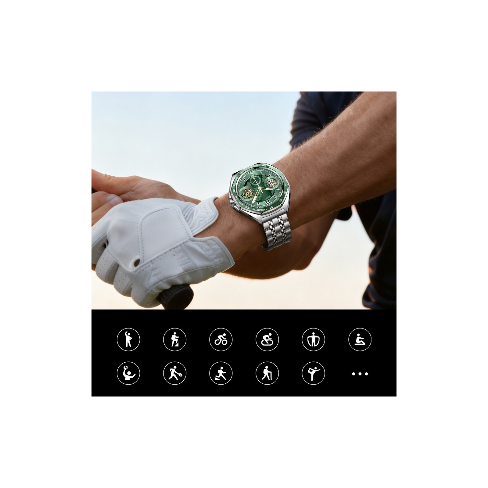 Montré connecté inspirée de la haute horlogerie - Joyroom Venture Series JR-FV2 Pro AMOLED 1.43" 5 ATM - Argent