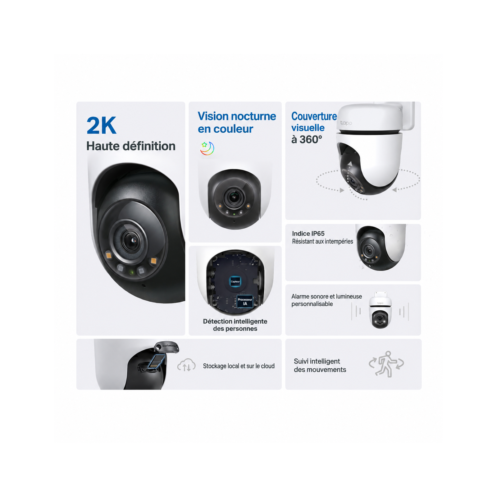 Caméra de surveillance extérieure TP-Link Tapo C510W - 2K 3MP - Blanc