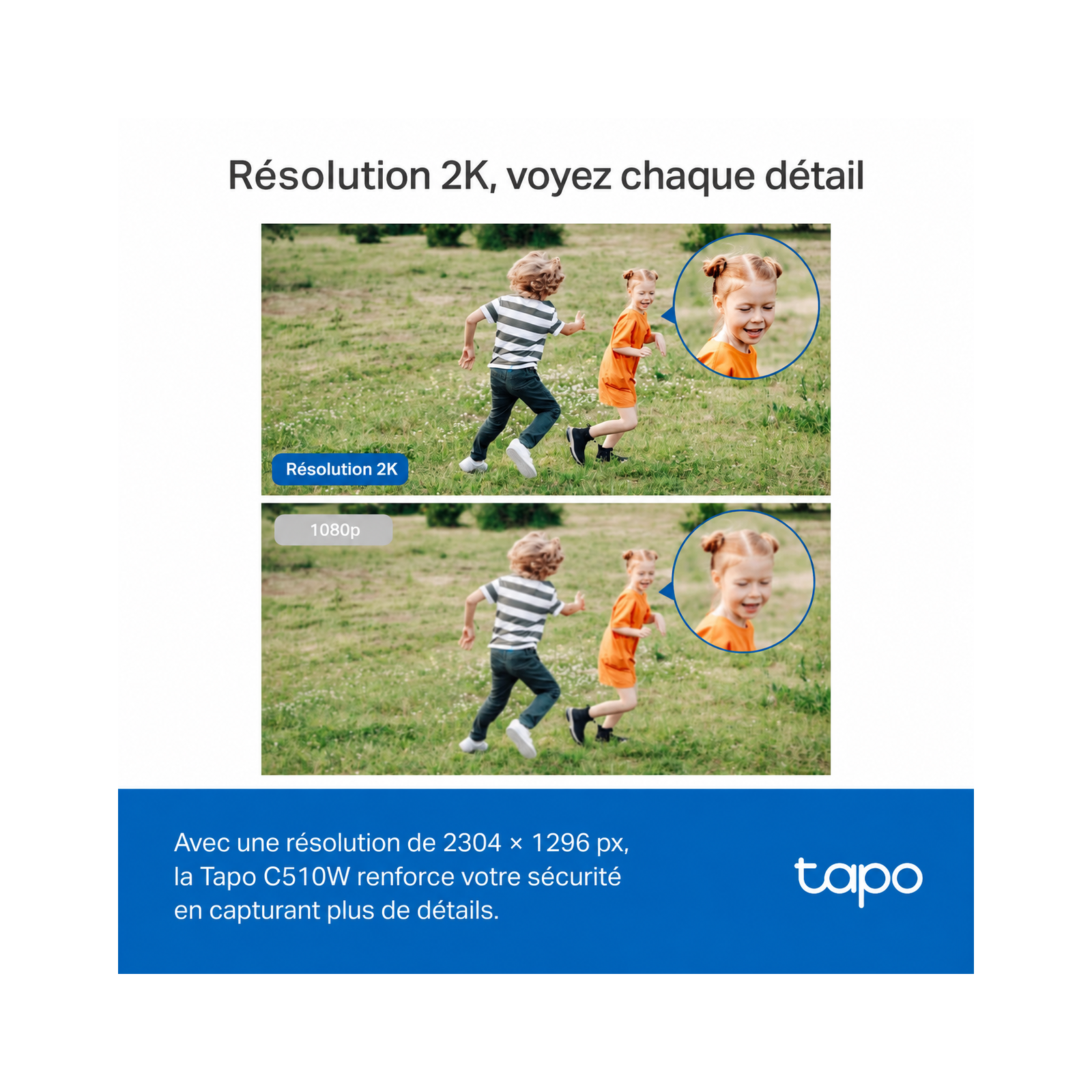 Caméra de surveillance extérieure TP-Link Tapo C510W - 2K 3MP - Blanc