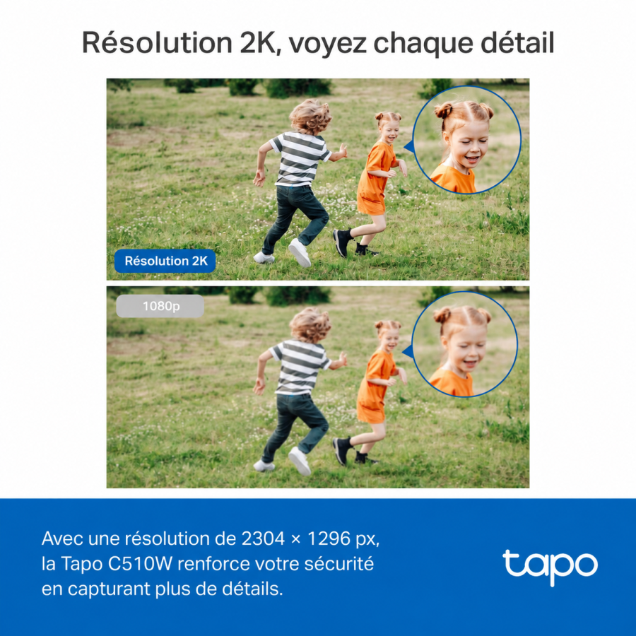 Caméra de surveillance extérieure TP-Link Tapo C510W - 2K 3MP - Blanc