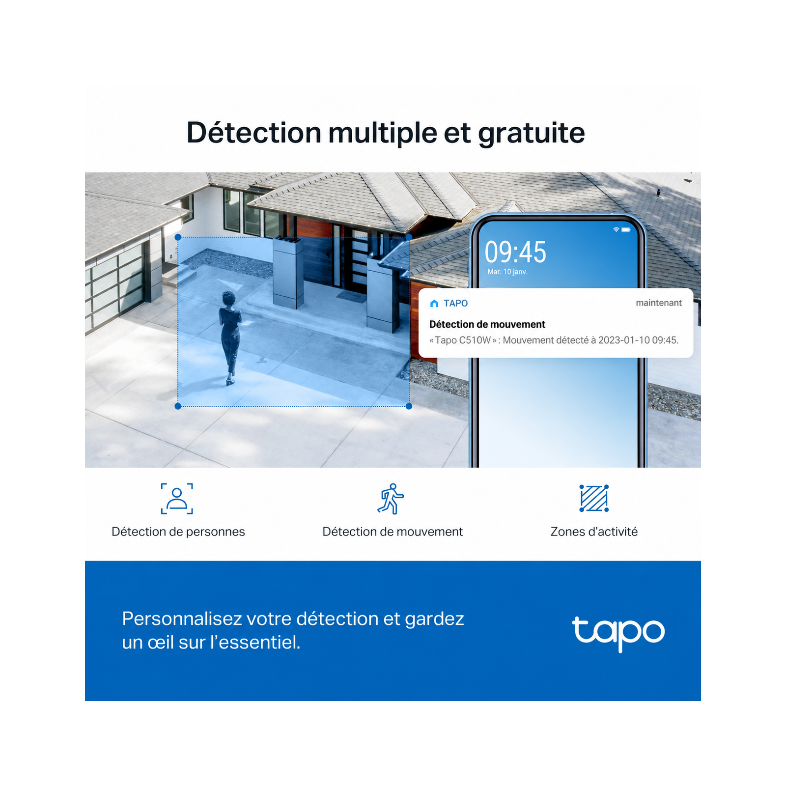 Caméra de surveillance extérieure TP-Link Tapo C510W - 2K 3MP - Blanc