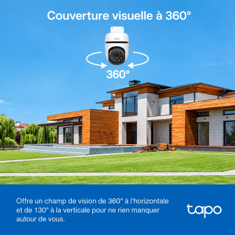 Caméra de surveillance extérieure TP-Link Tapo C510W - 2K 3MP - Blanc