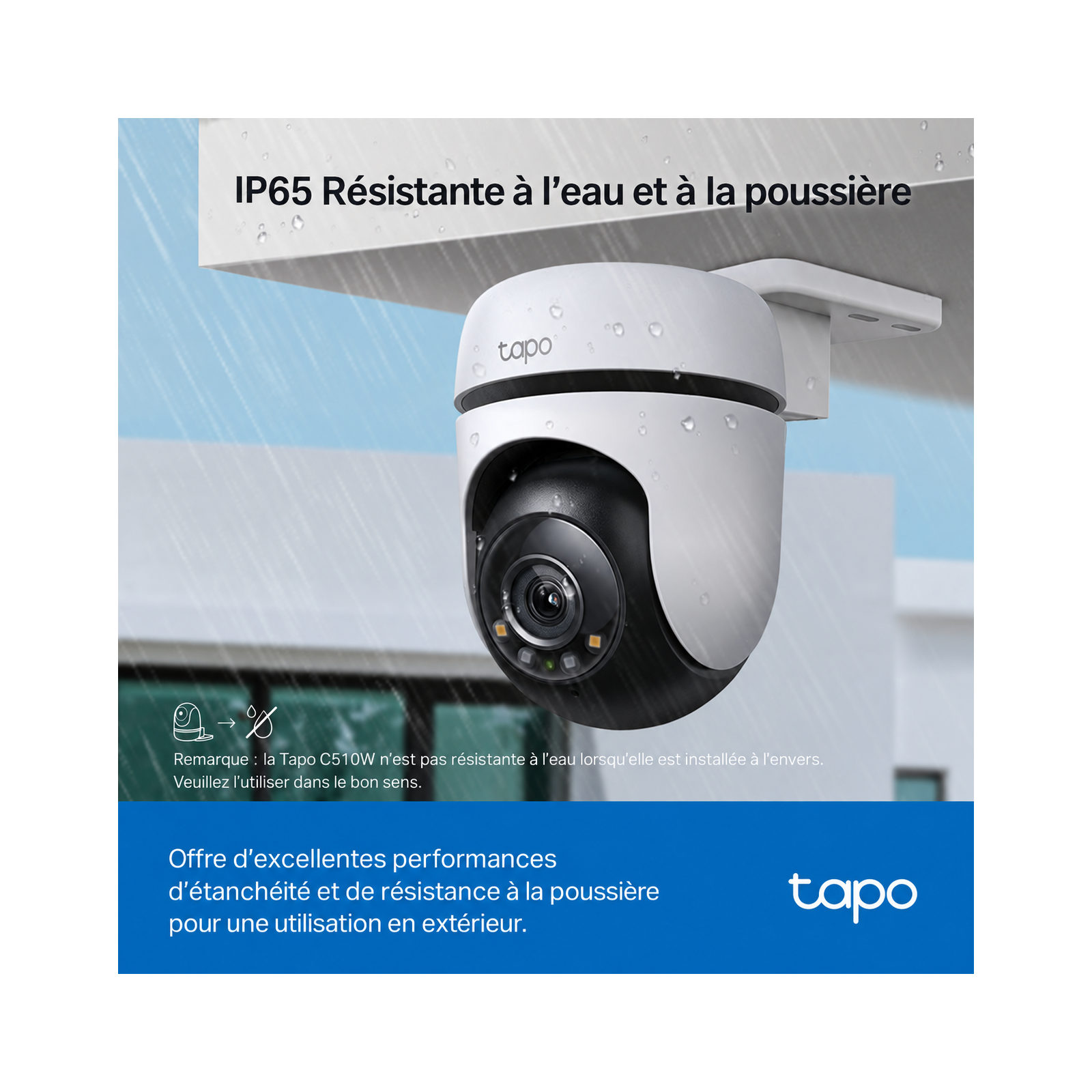 Caméra de surveillance extérieure TP-Link Tapo C510W - 2K 3MP - Blanc