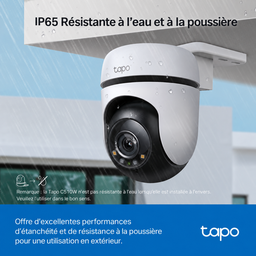 Caméra de surveillance extérieure TP-Link Tapo C510W - 2K 3MP - Blanc