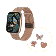 Montre connectée FOREVER ForeVigo 4 SW-330 - Rose Dorée avec 3 décorations