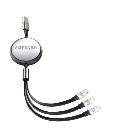 CÂBLE DE CHARGE 3-EN-1 - FOREVER - PD 100W 1.2M NOIR