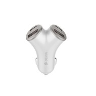CHARGEUR ALLUME-CIGARE VOITURE - DEVIA EA506 - 48W GRIS (2xUSB-C/2xUSB-A)