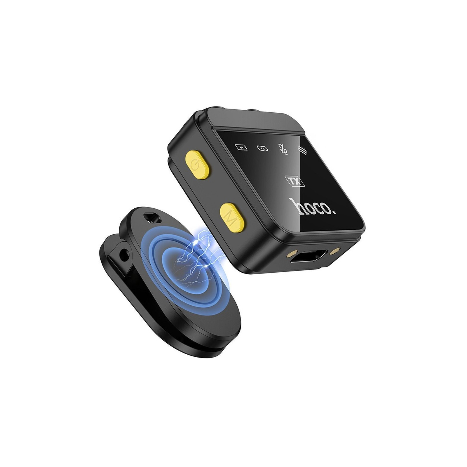 Double Microphone sans fil HOCO L17 Lightning / USB-C Noir