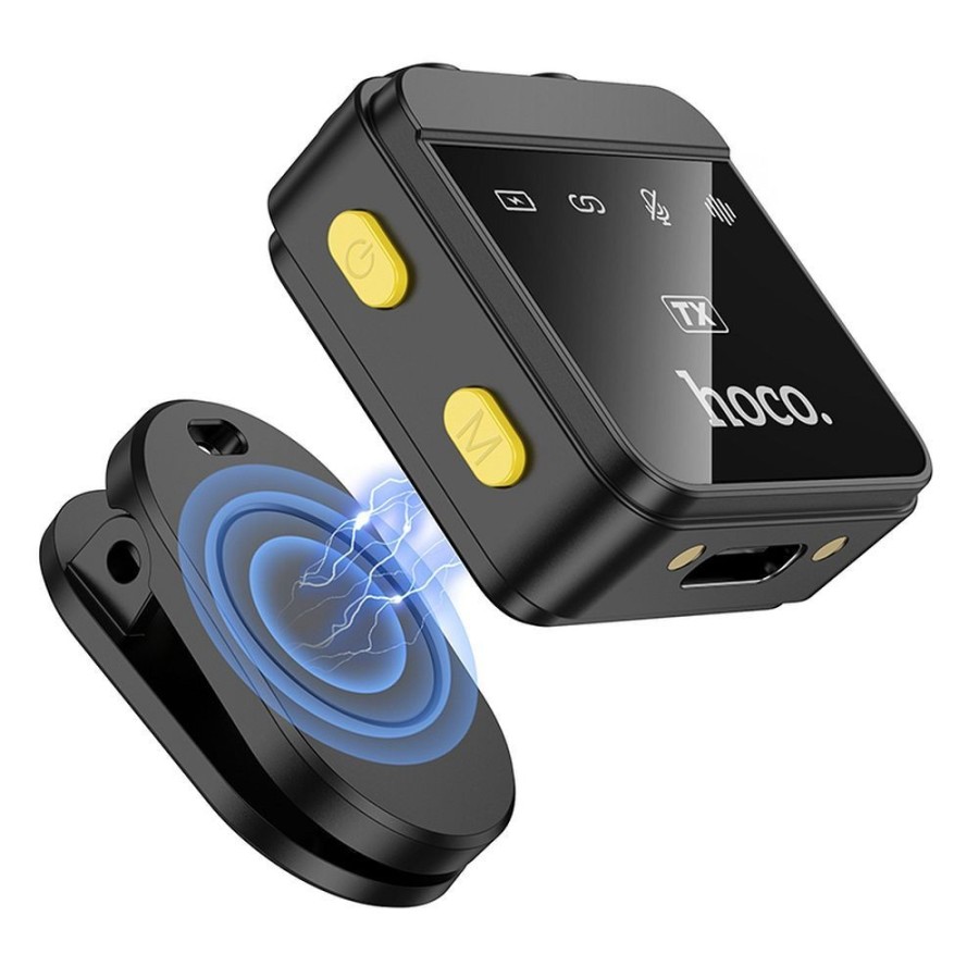 Double Microphone sans fil HOCO L17 Lightning / USB-C Noir
