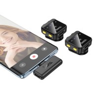 Double Microphone sans fil HOCO L17 Lightning / USB-C Noir