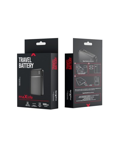 BATTERIE EXTERNE POWERBANK MAXLIFE MXPB-01 5000MAH NOIRE