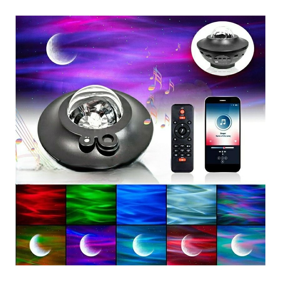 Soucoupe Veilleuse Aurore boréale - Bluetooth RGB