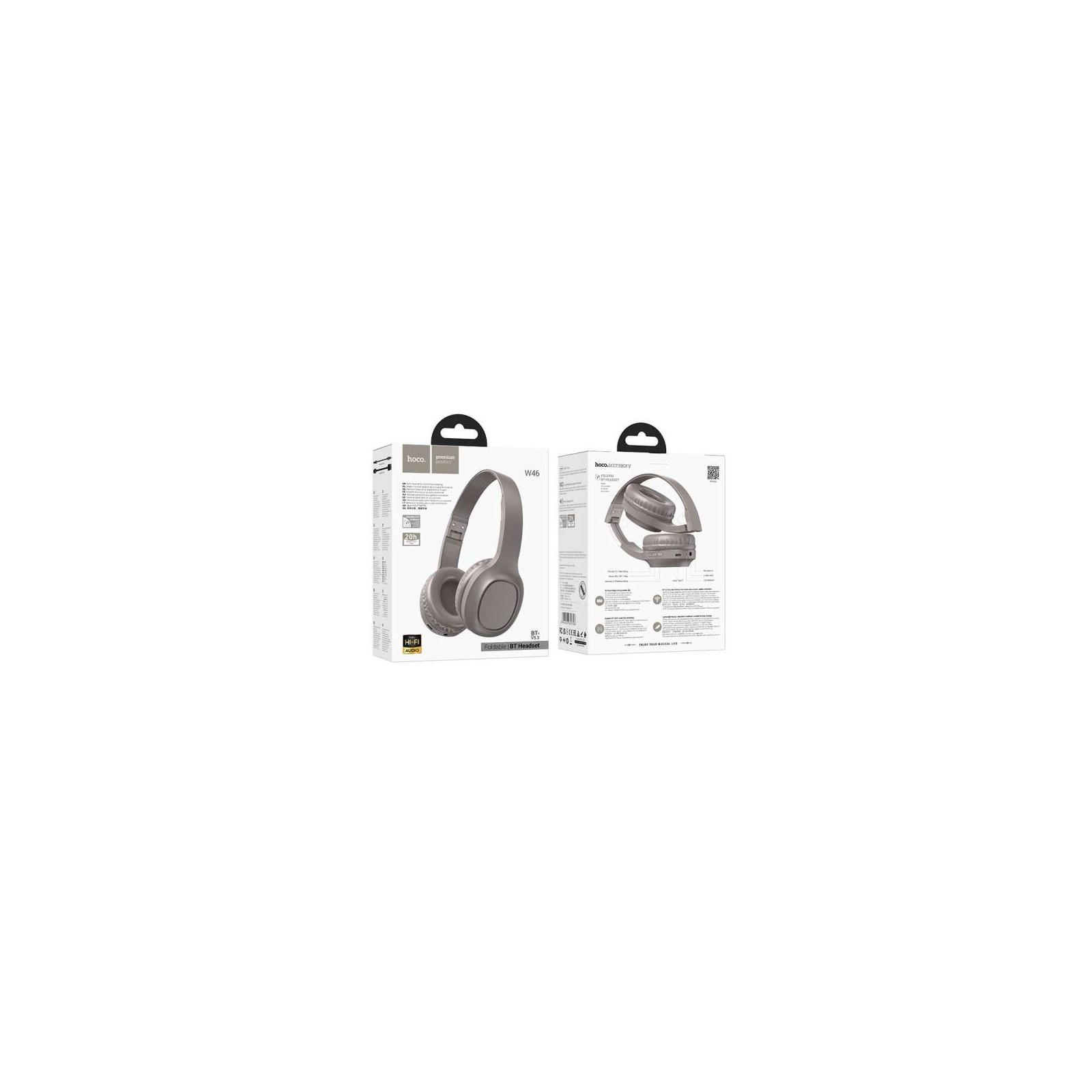 CASQUE SANS FIL BT - HOCO W46 - MARRON