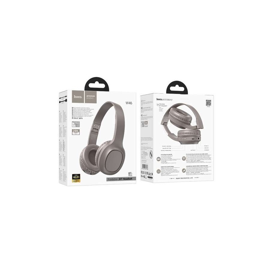 CASQUE SANS FIL BT - HOCO W46 - MARRON