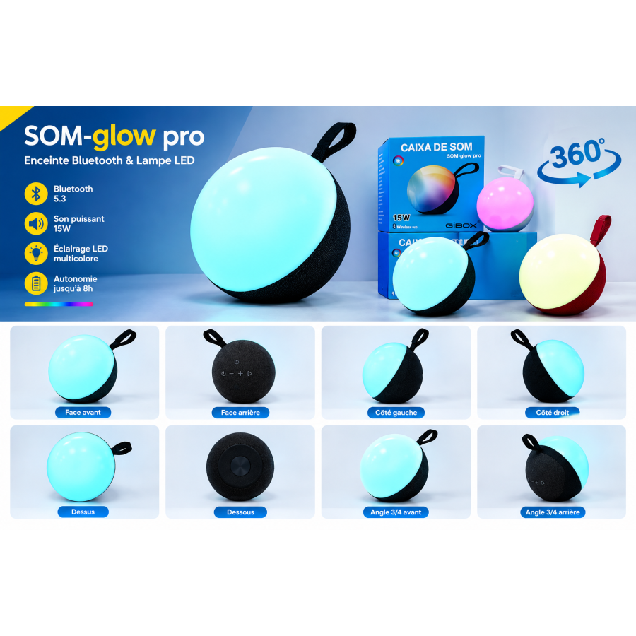 Haut parleur Bluetooth LED RGB - S0M-Glow Pro