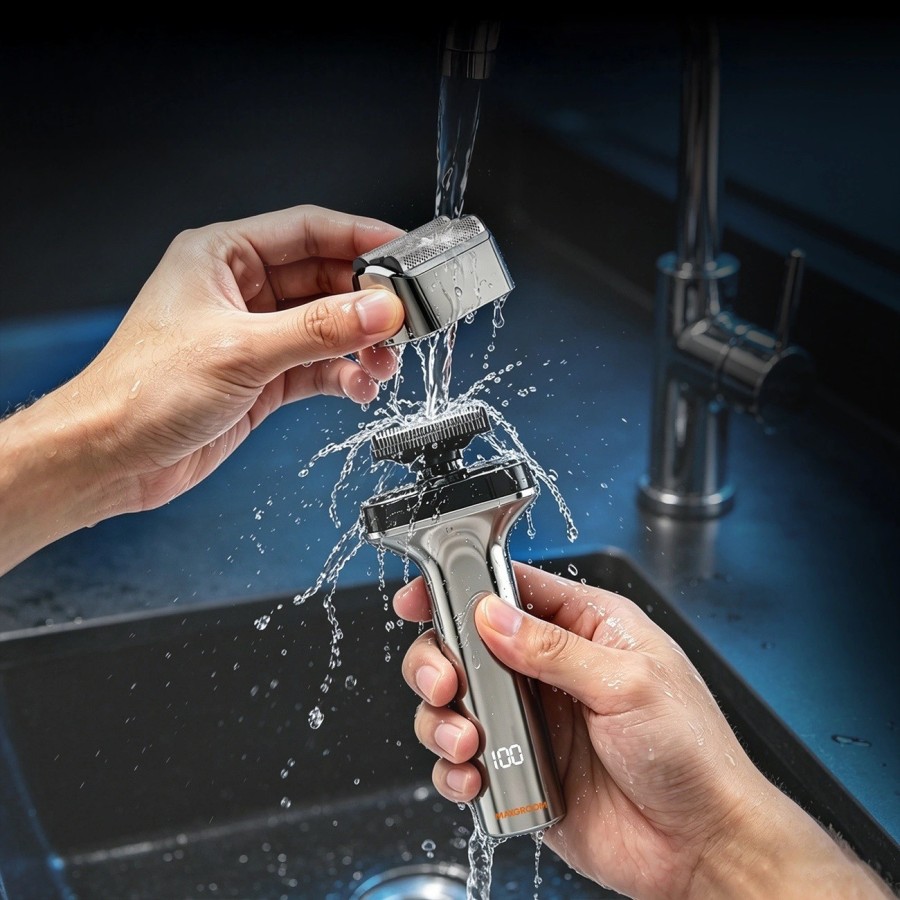 Rasoir électrique à grille IPX7 MAXGROOM WF-2037D - Argent