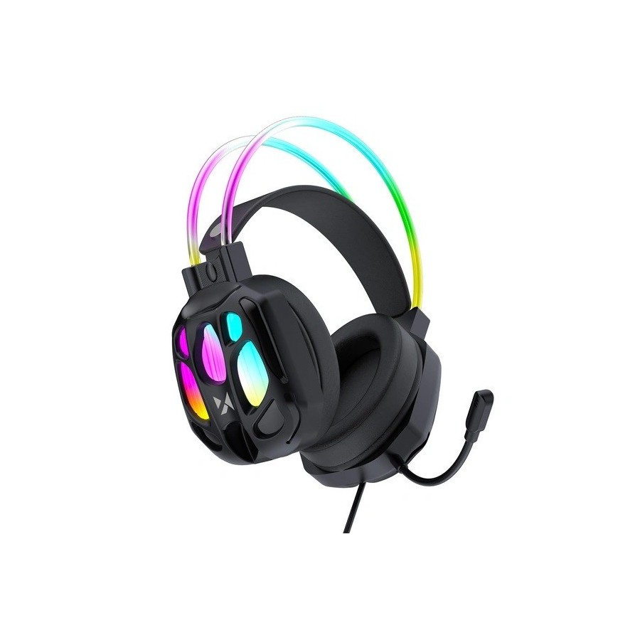 Casque gaming filaire RGB avec micro WOZINSKY WSG-1118 - Noir