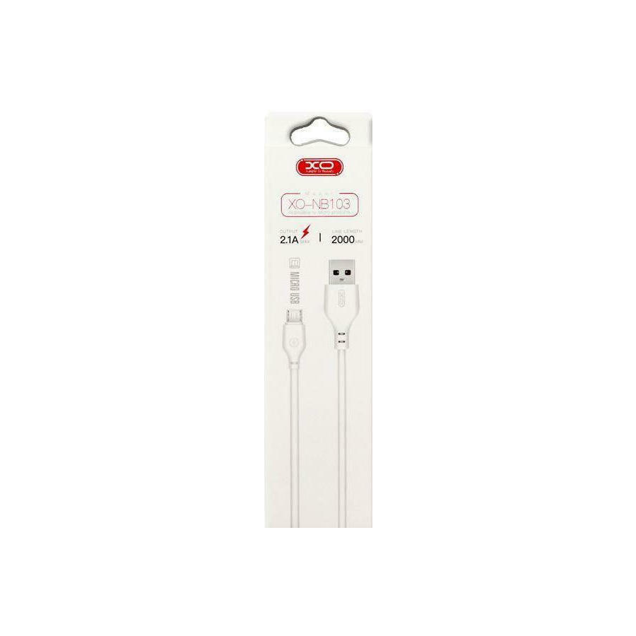 Câble USB-A vers LIGHTNING - XO- 2M 2.1A Blanc