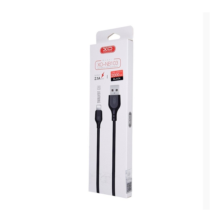 Câble USB-A vers LIGHTNING - XO- 2M 2.1A Noir