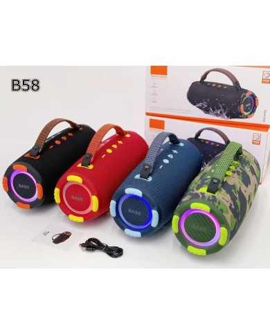 Enceinte Portable RGB Bluetooth - B58 - vert camouflage militaire